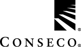Black and white Conseco logo