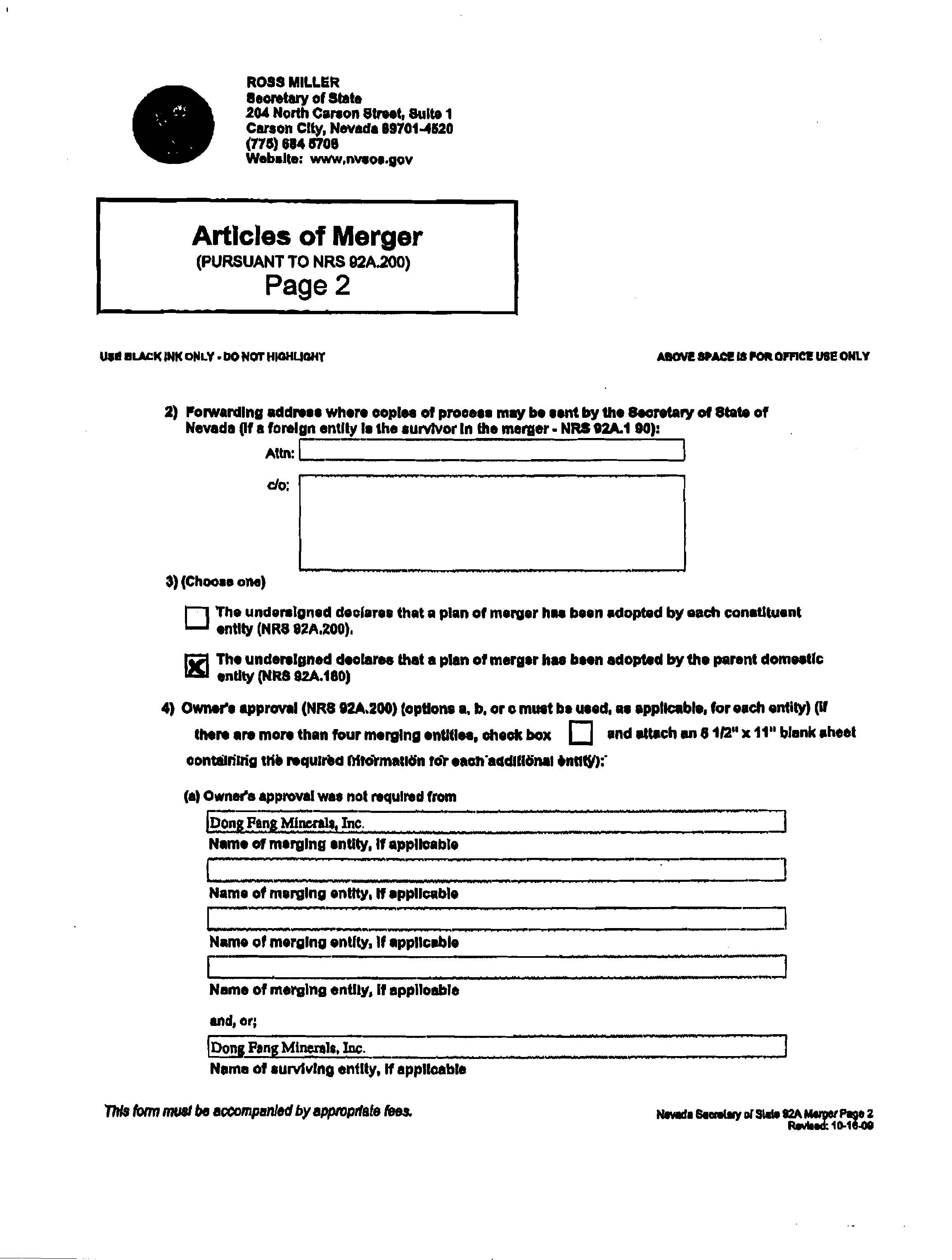 Articles of Merger - Page 2.