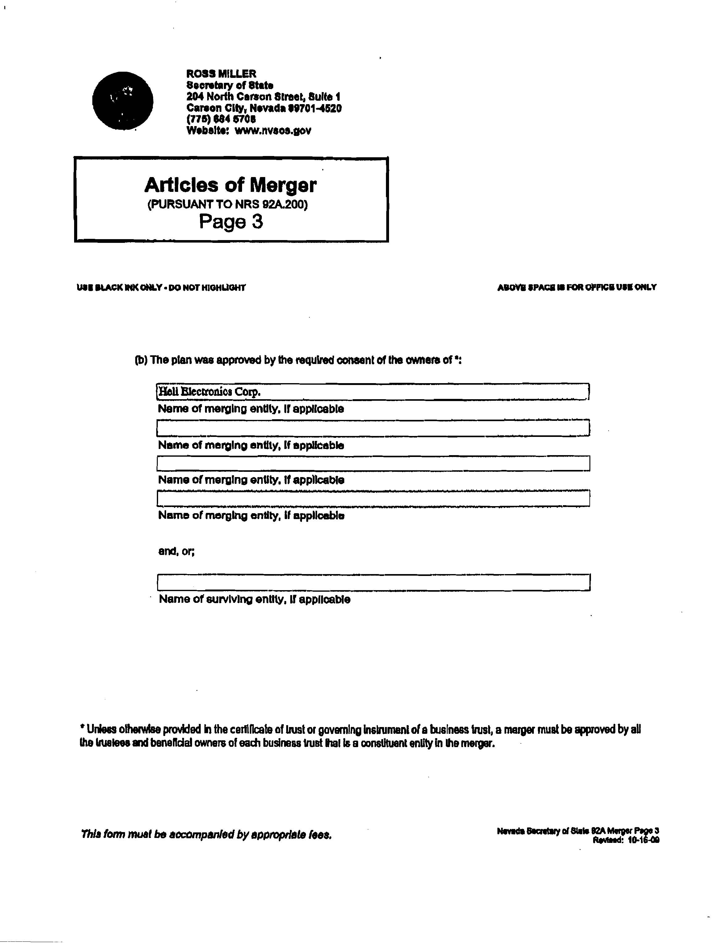 Articles of Merger - Page 3.