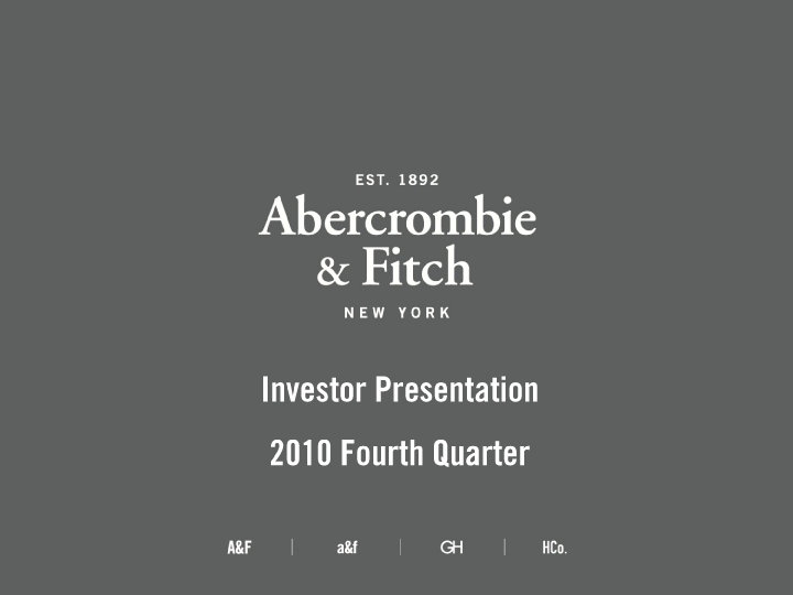 abercrombie investor relations