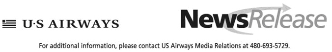 (US AIRWAYS NEWS RELEASE GRAPHIC)