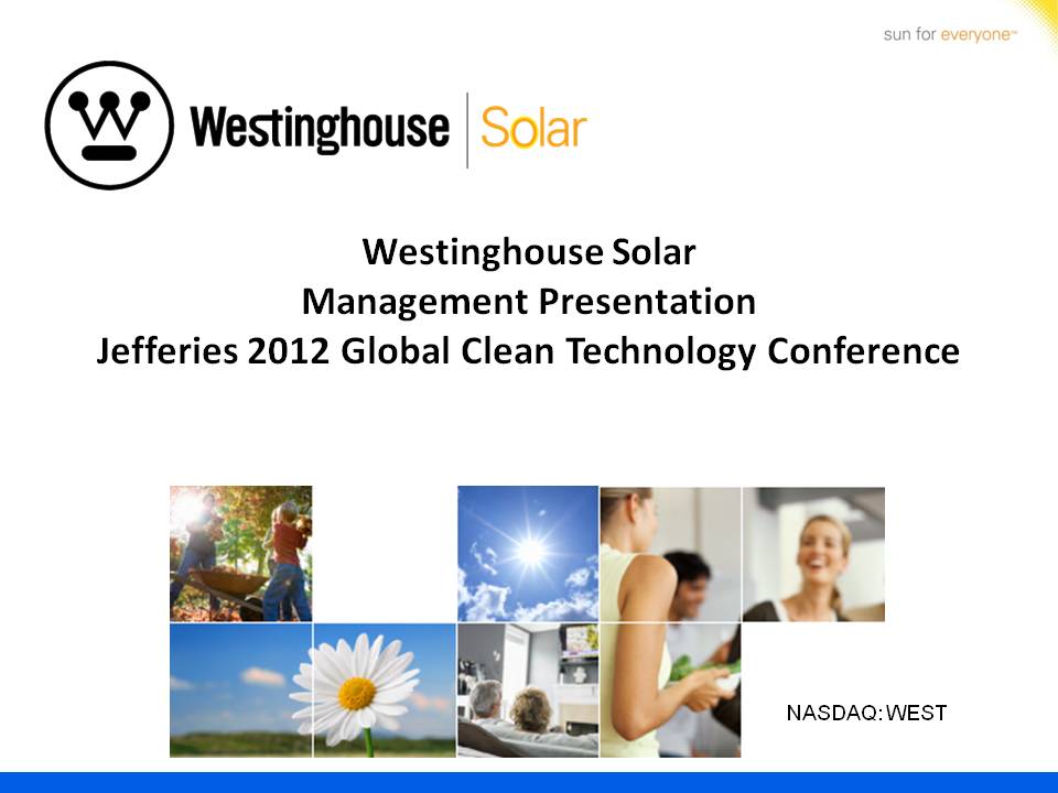 Westinghouse Solar Presentation - Slide 1