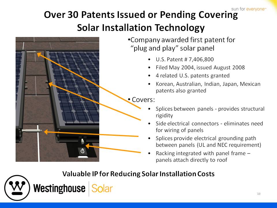 Westinghouse Solar Presentation - Slide 10