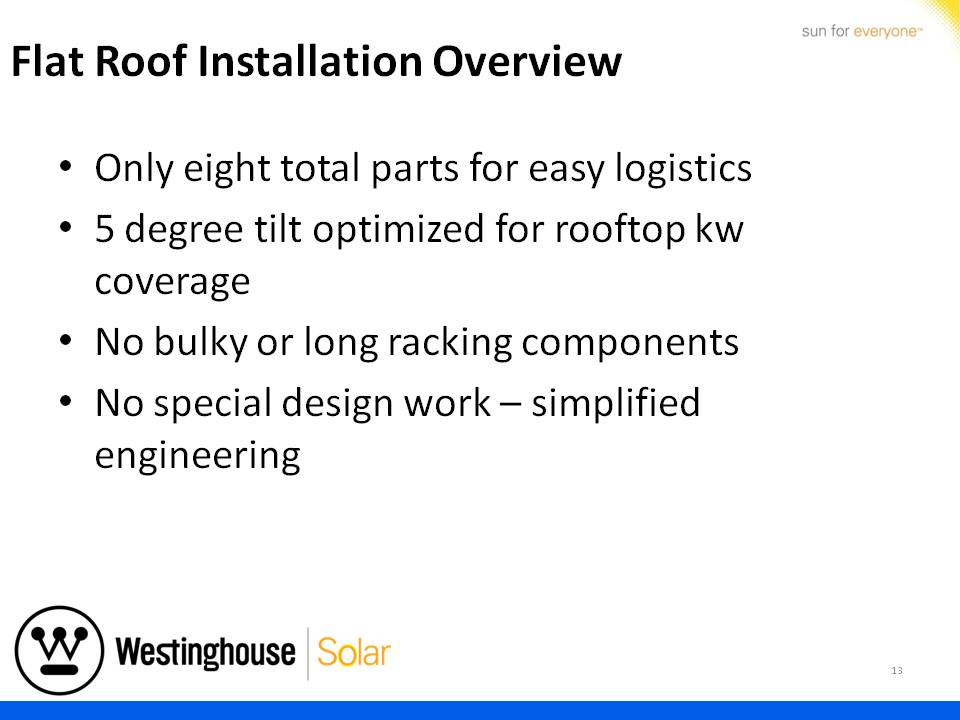 Westinghouse Solar Presentation - Slide 13