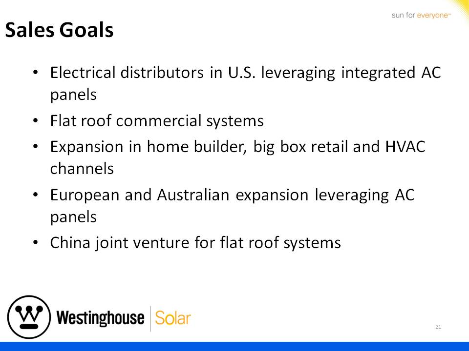 Westinghouse Solar Presentation - Slide 21