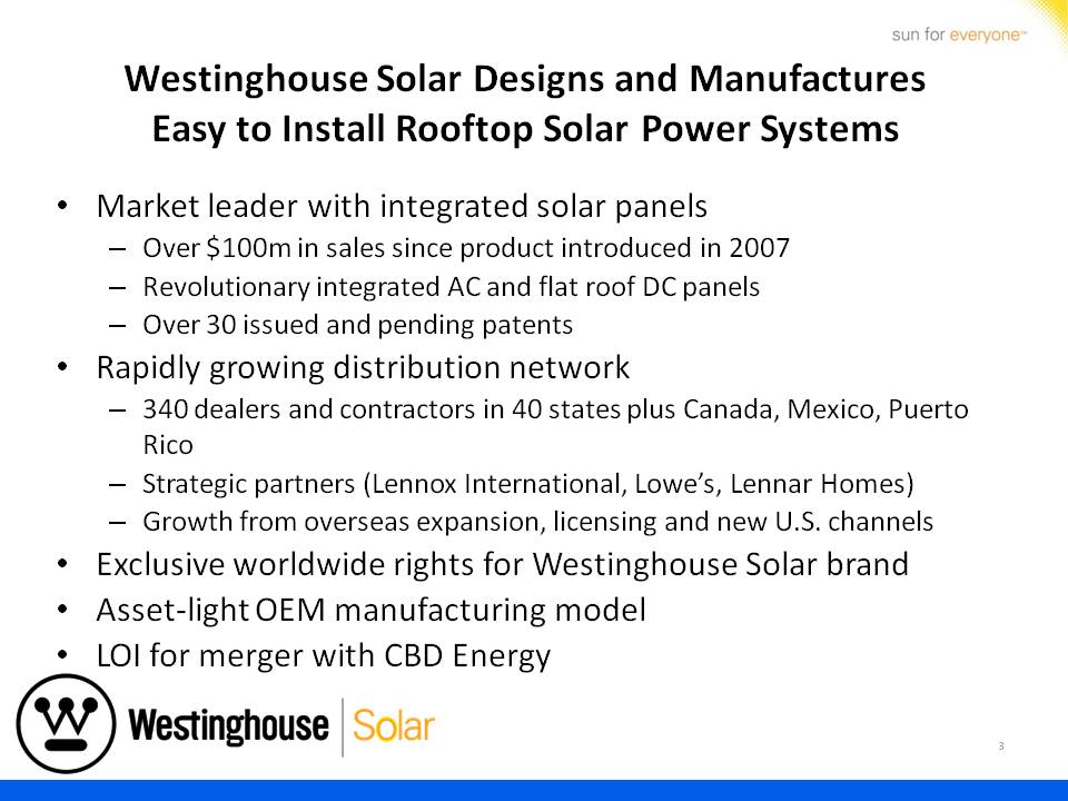Westinghouse Solar Presentation - Slide 3
