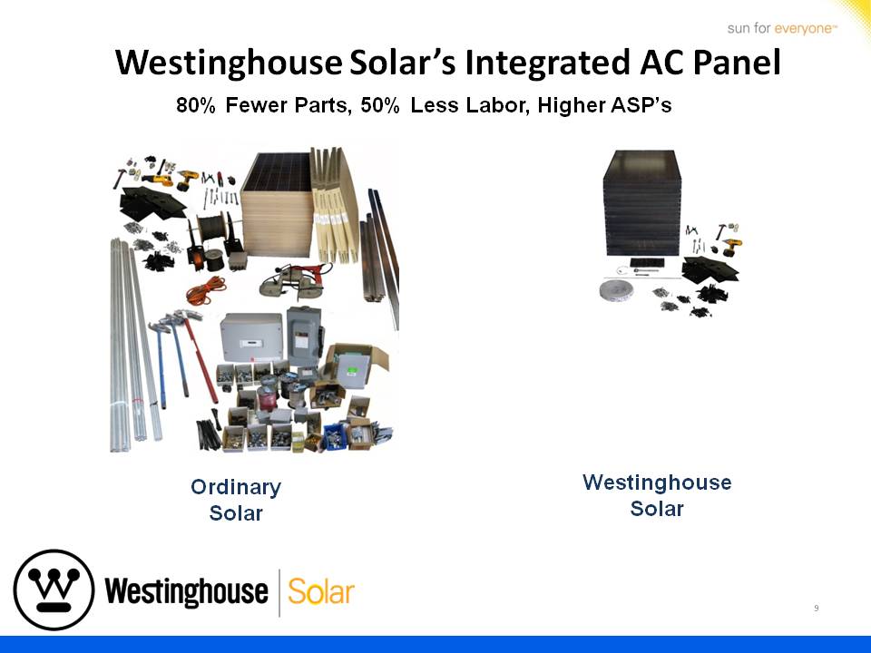 Westinghouse Solar Presentation - Slide 9