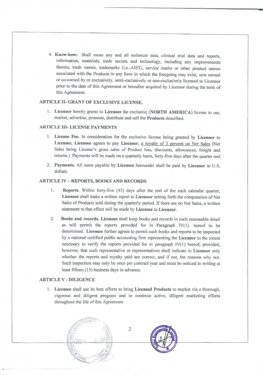 Ex A to Assingment Agreement Page 2