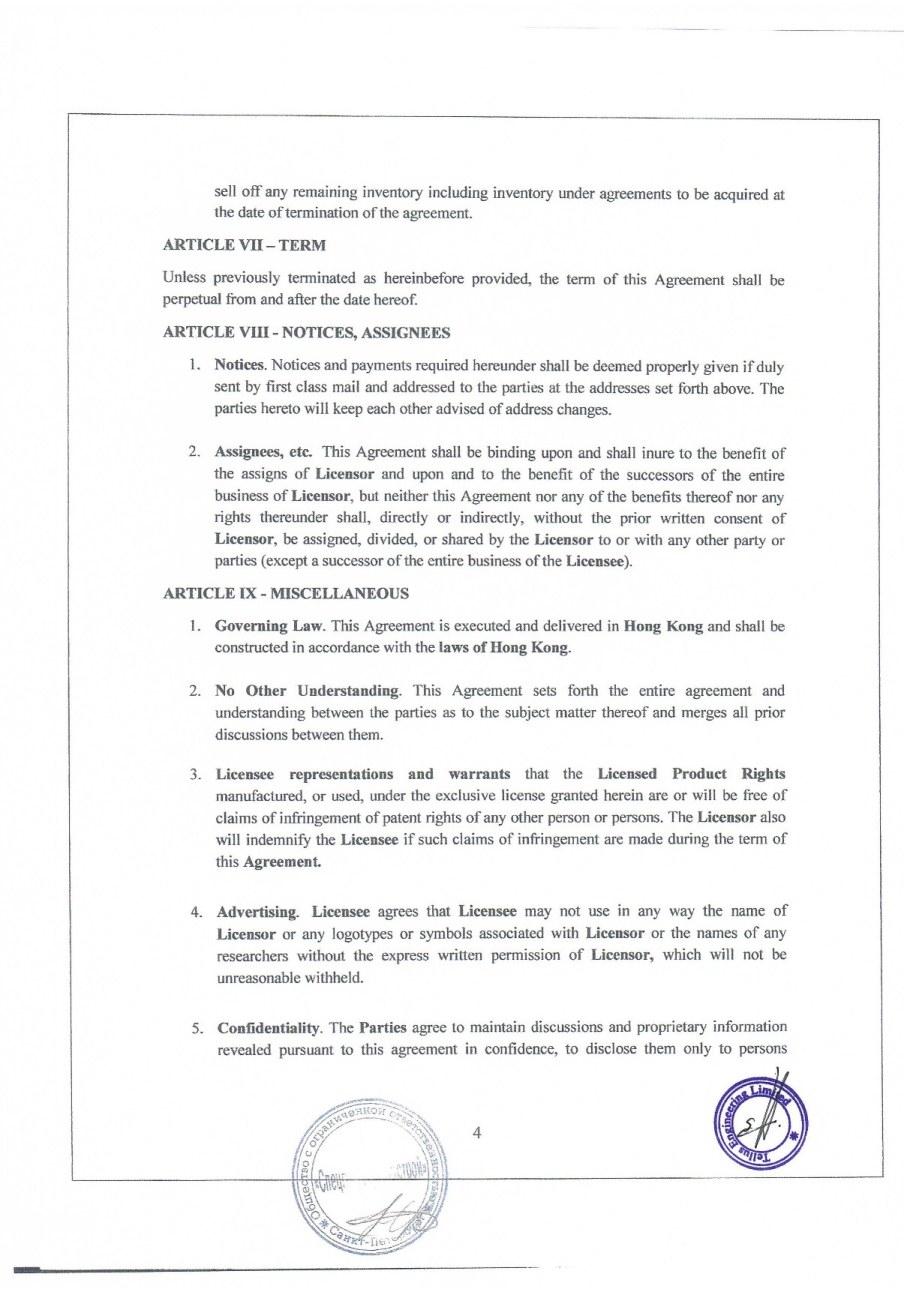 Ex A to Assingment Agreement Page 4
