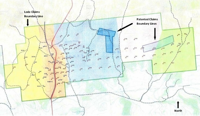 [Map showing the location of claims on the El Capitan Property]